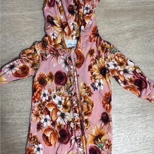 Posh Peanut Pink Floral and Pumpkins Bodysuit Hoodie